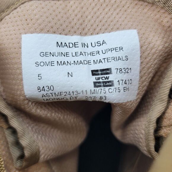 Vibram Hot Weather Mens Tan Leather Desert Military Boots 5N NWT main image 4